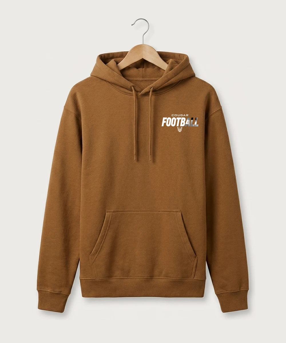 Ada Borup High School Football (Boys) - Duck Brown Port & Co Core Fleece Pullover Hooded Sweatshirt. PC78H