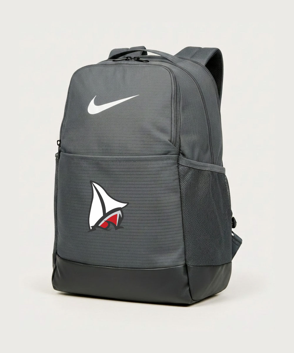 Detroit Lakes Community High School Football (Boys) - Flint Grey Nike Brasilia Medium Backpack NKDH7709