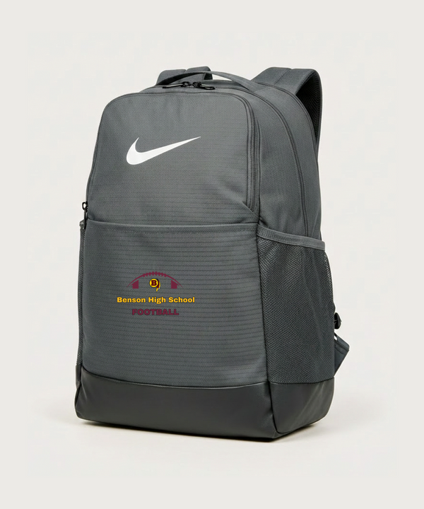 Benson High School Football (Boys) - Flint Grey Nike Brasilia Medium Backpack NKDH7709