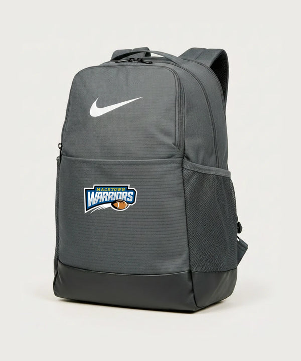 Macktown Warriors Football (Boys) - Flint Grey Nike Brasilia Medium Backpack NKDH7709