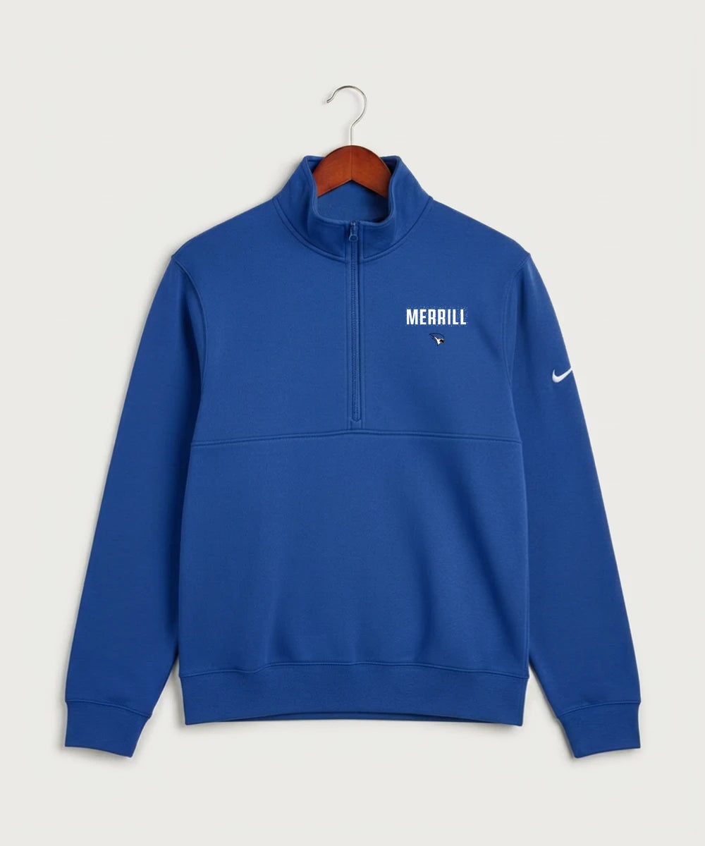 Merrill Dance and Cheer - Game Royal Nike Club Fleece Sleeve Swoosh 1/2-Zip NKDX6718