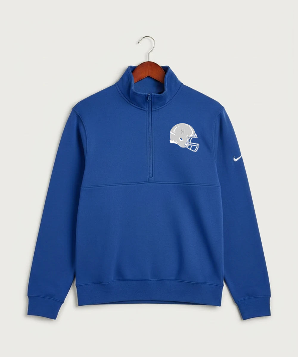 Lake Crystal-Welcome-Memorial High School Football (Boys) - Game Royal Nike Club Fleece Sleeve Swoosh 1/2-Zip NKDX6718