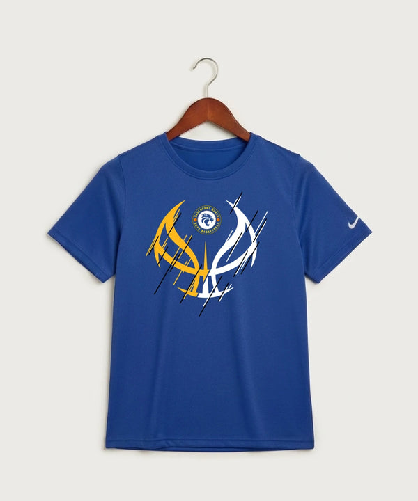 Davenport North High School Basketball Team Store - Game Royal Nike Youth Swoosh Sleeve rLegend Tee NKDX8787