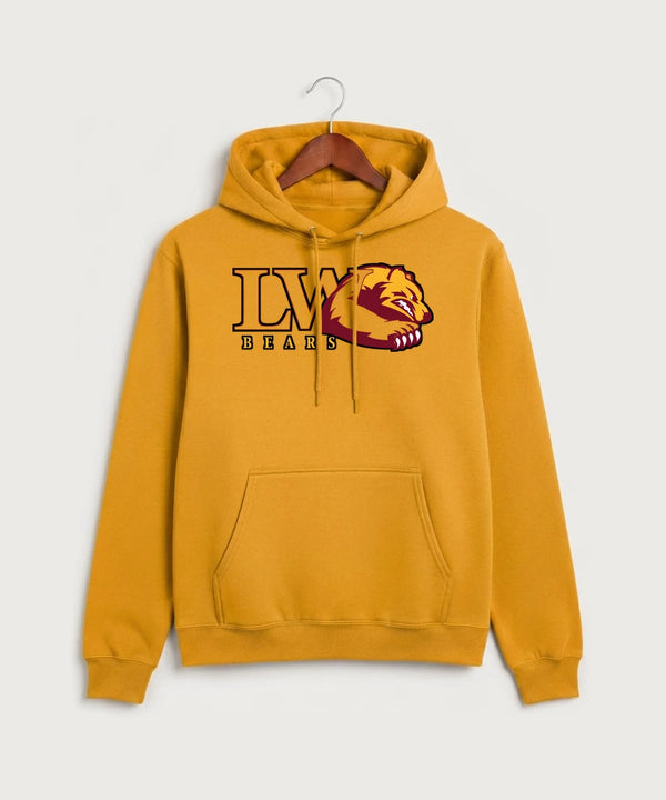 Lake of the Woods High School Football (Boys) - Gold Port & Co Core Fleece Pullover Hooded Sweatshirt. PC78H