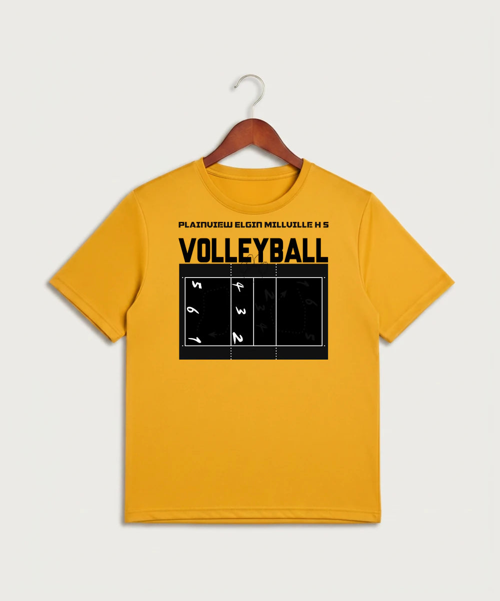 Plainview Elgin Millville H S Volleyball (Girls) - Gold Sport-Tek PosiCharge Competitor Tee. ST350