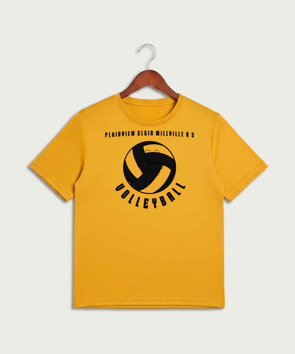 Plainview Elgin Millville H S Volleyball (Girls) - Gold Sport-Tek PosiCharge Competitor Tee. ST350