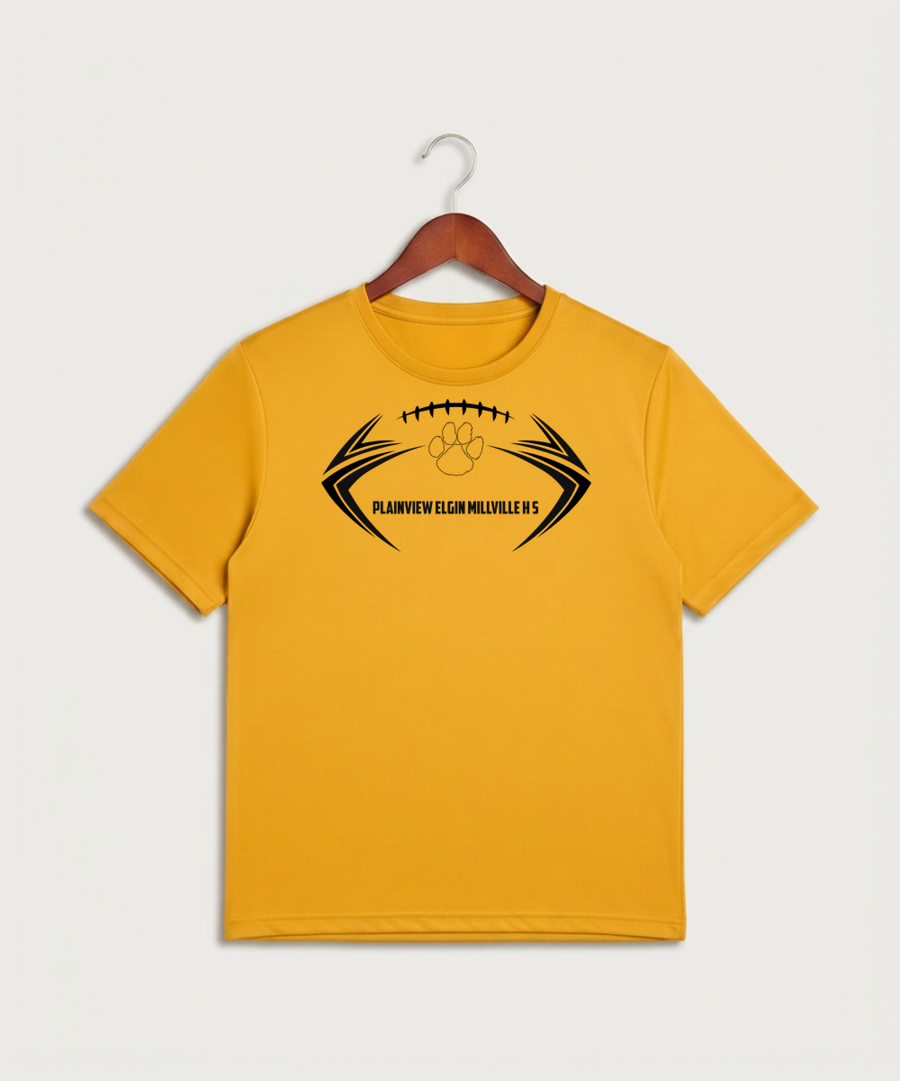 Plainview Elgin Millville H S Football (Boys) - Gold Sport-Tek PosiCharge Competitor Tee. ST350
