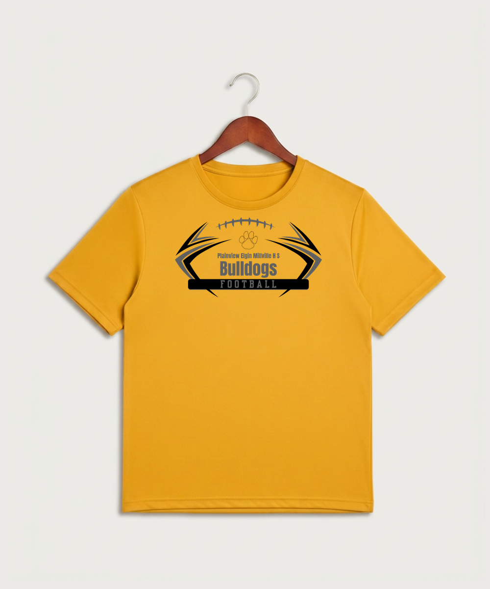 Plainview Elgin Millville H S Football (Boys) - Gold Sport-Tek PosiCharge Competitor Tee. ST350