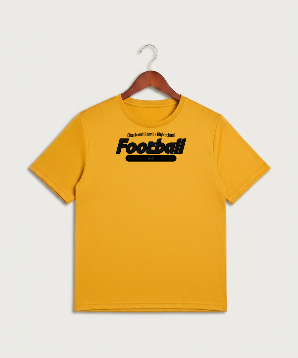 Clearbrook Gonvick High School Football (Boys) - Gold Sport-Tek PosiCharge Competitor Tee. ST350