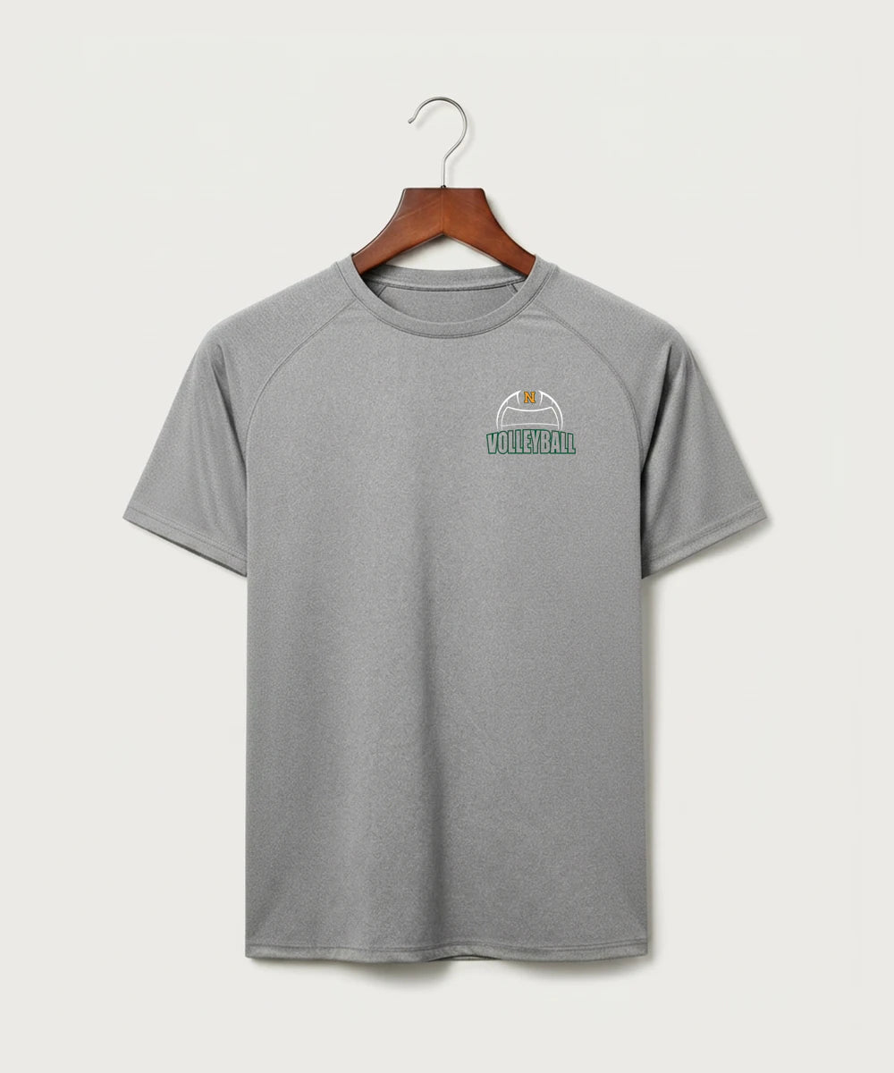 Nevis High School Volleyball (Girls) - Gray Tee - Left Chest