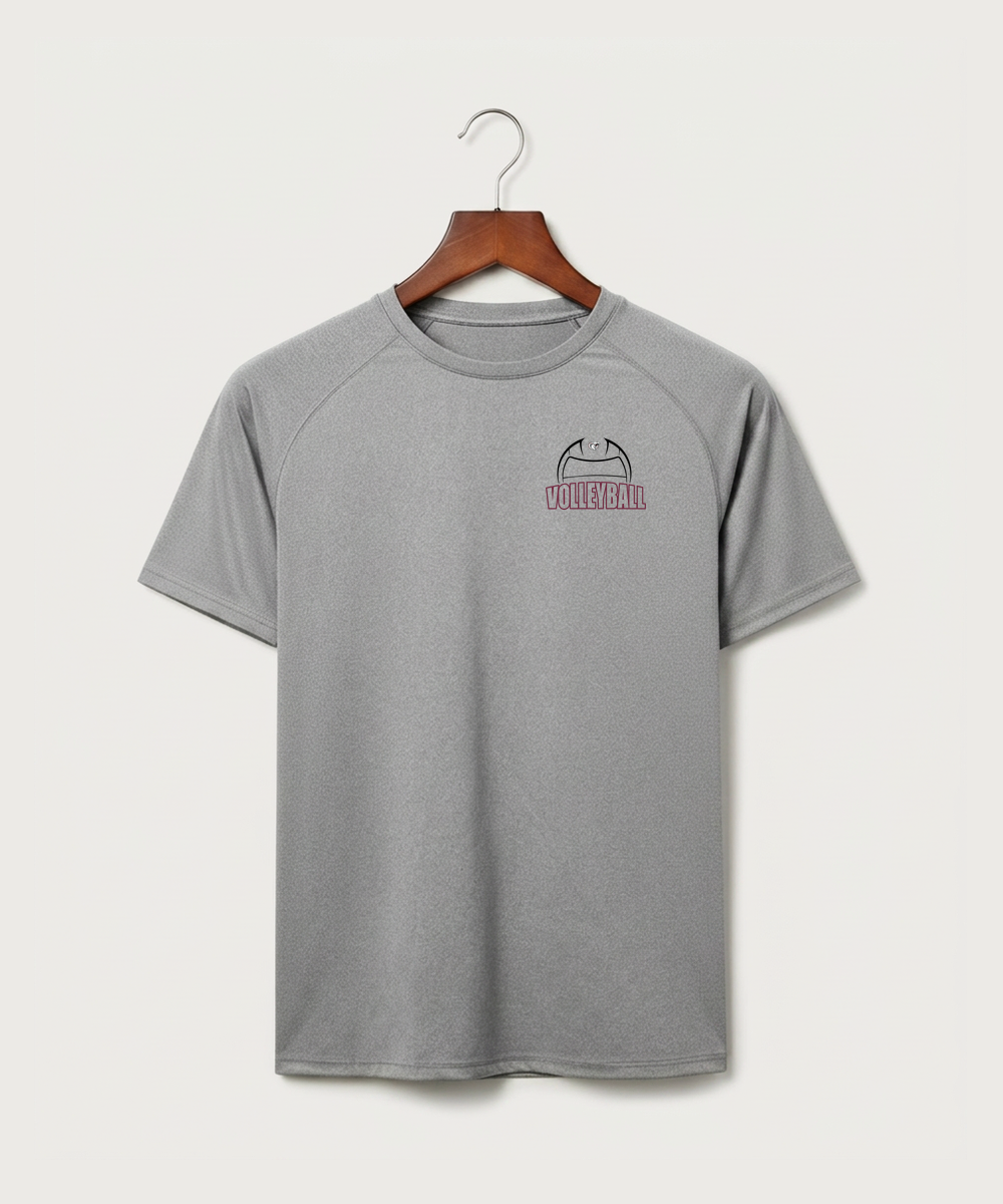 Triton High School Volleyball (Girls) - Gray Tee - Left Chest