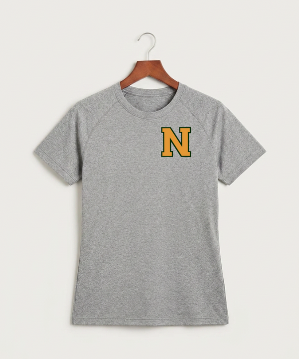Nevis High School Volleyball (Girls) - Gray Tee - Left Chest