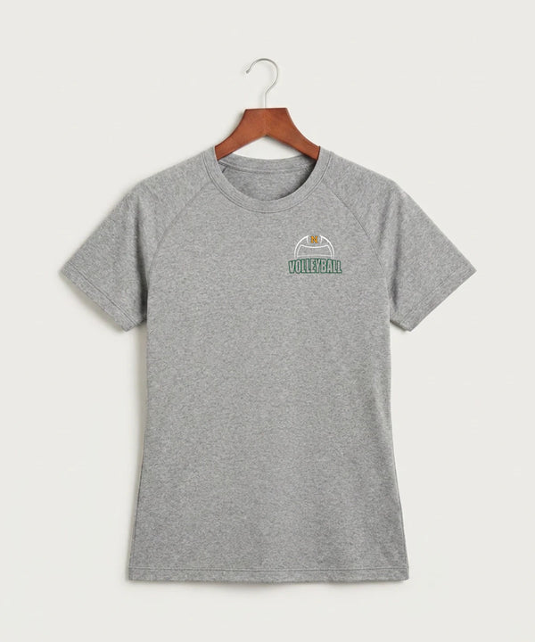 Nevis High School Volleyball (Girls) - Gray Tee - Left Chest