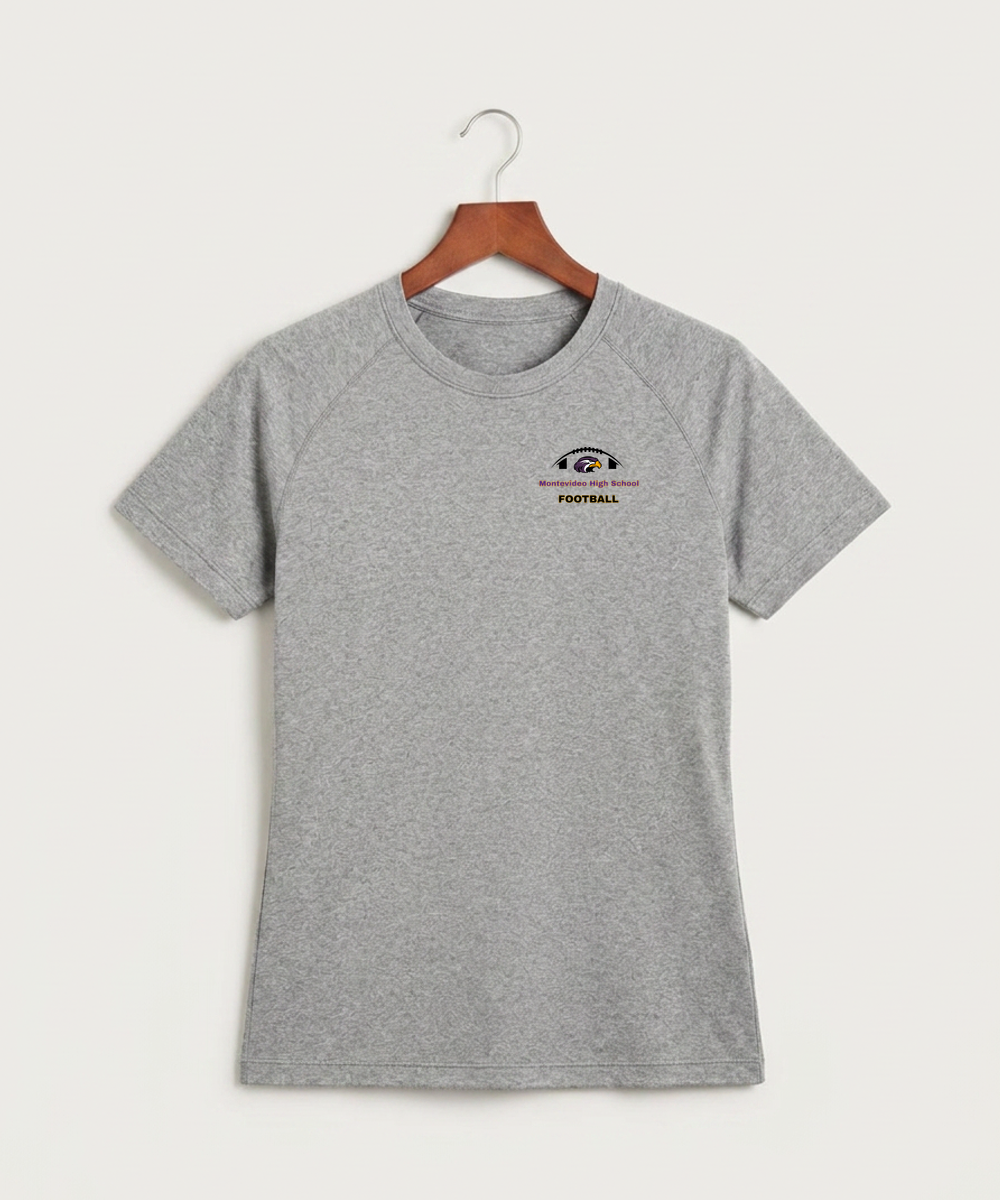 Montevideo High School Football (Boys) - Gray Tee - Left Chest