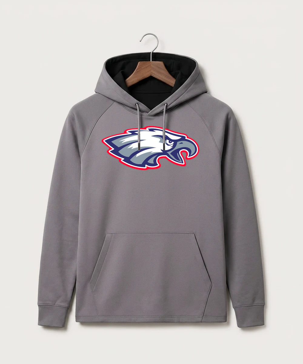 Pequot Lakes High School Football (Boys) - Gray Hoodie - Full Front