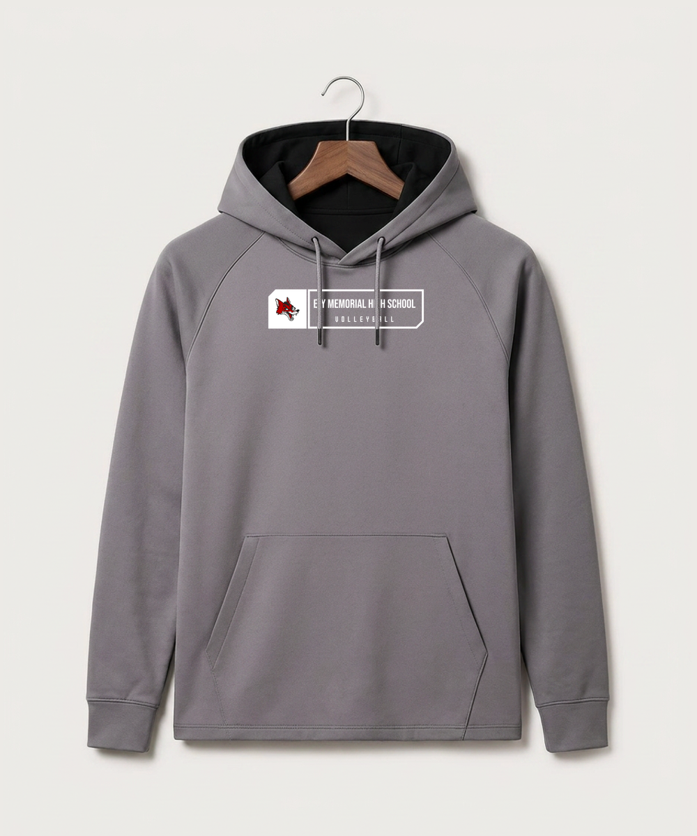 Ely Memorial High School Volleyball (Girls) - Gray Hoodie - Full Front