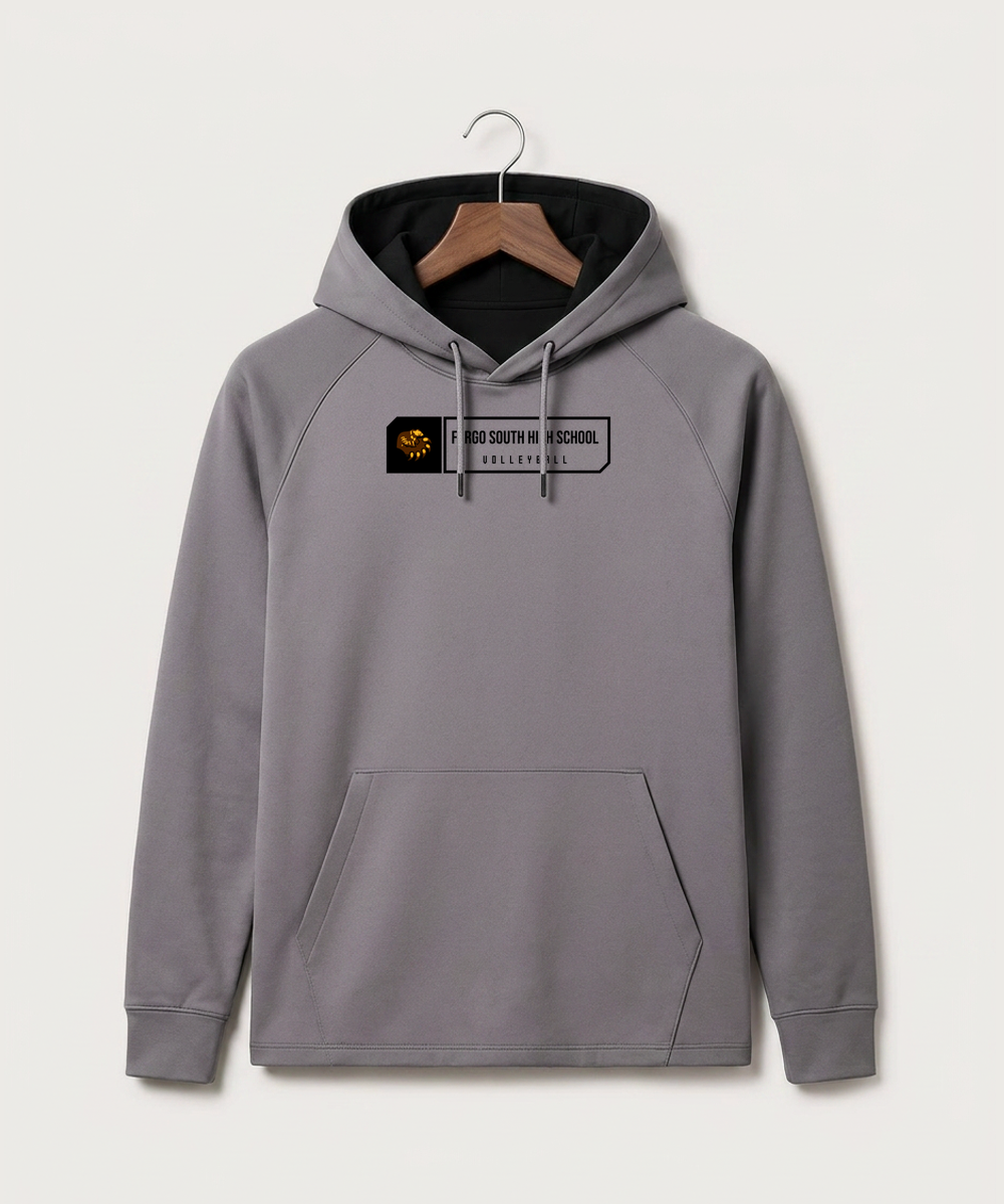 Fargo South High School Volleyball (Girls) - Gray Hoodie - Full Front