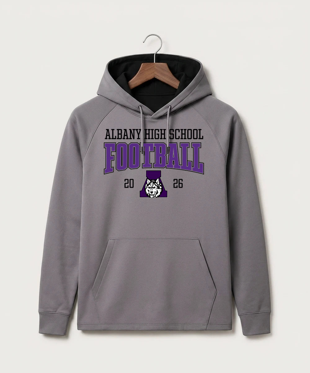 Albany High School Football (Boys) - Gray Hoodie - Full Front