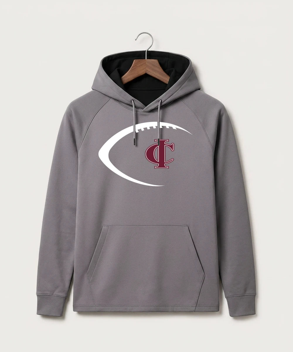 Crosby Ironton High School Football (Boys) - Gray Hoodie - Full Front