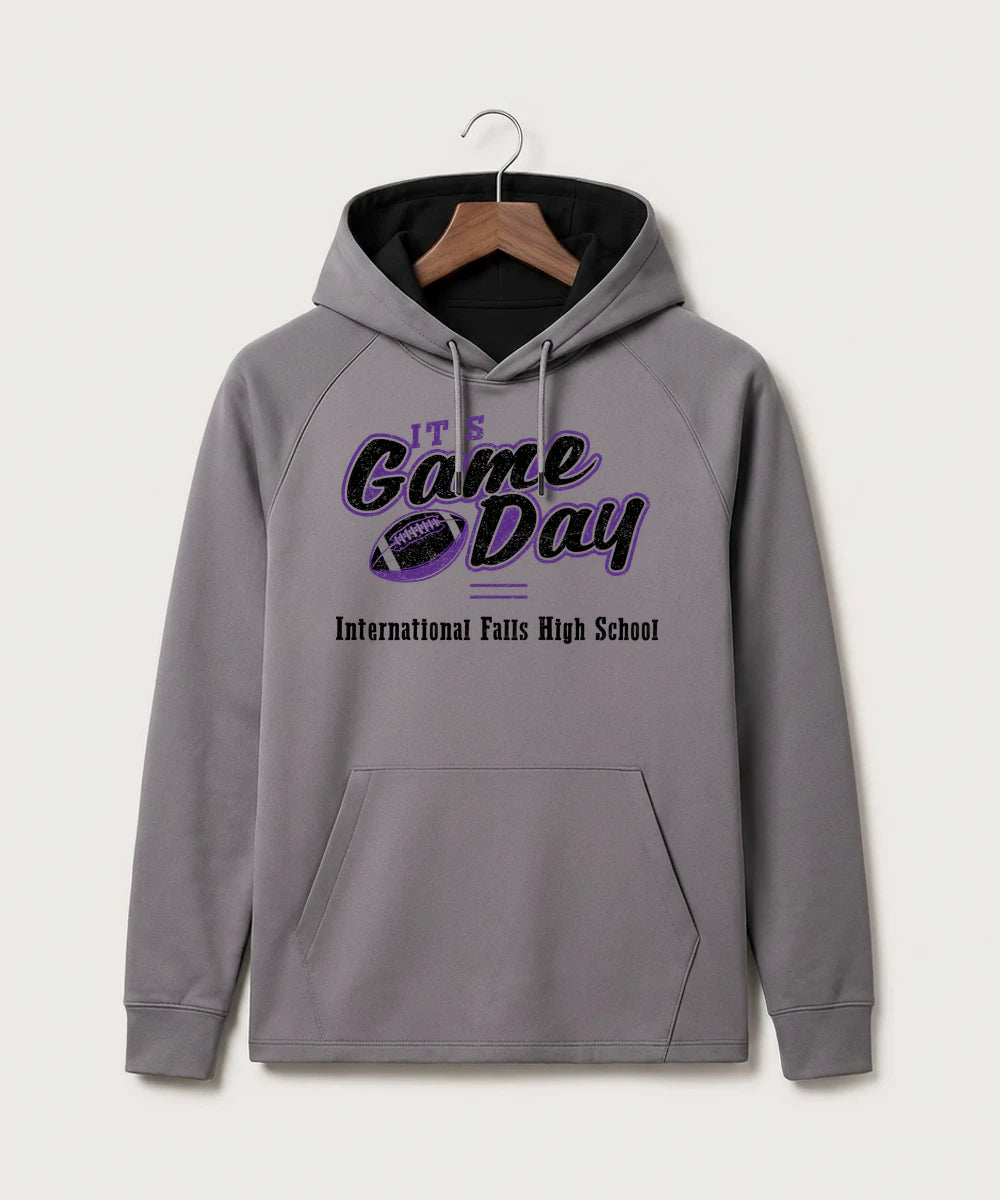 International Falls High School Football (Boys) - Gray Hoodie - Full Front
