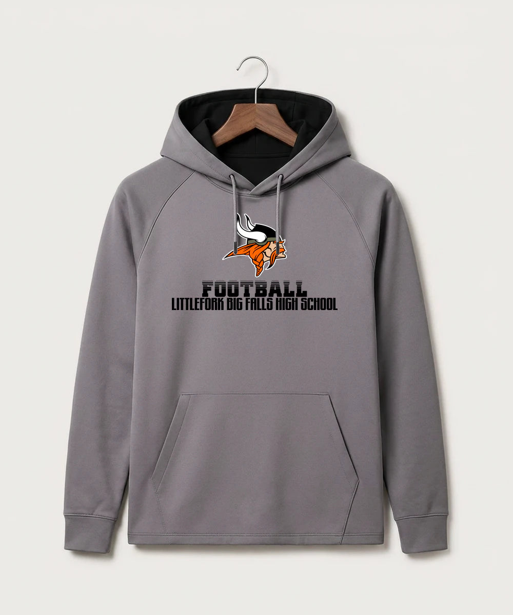 Littlefork Big Falls High School Football (Boys) - Gray Hoodie - Full Front