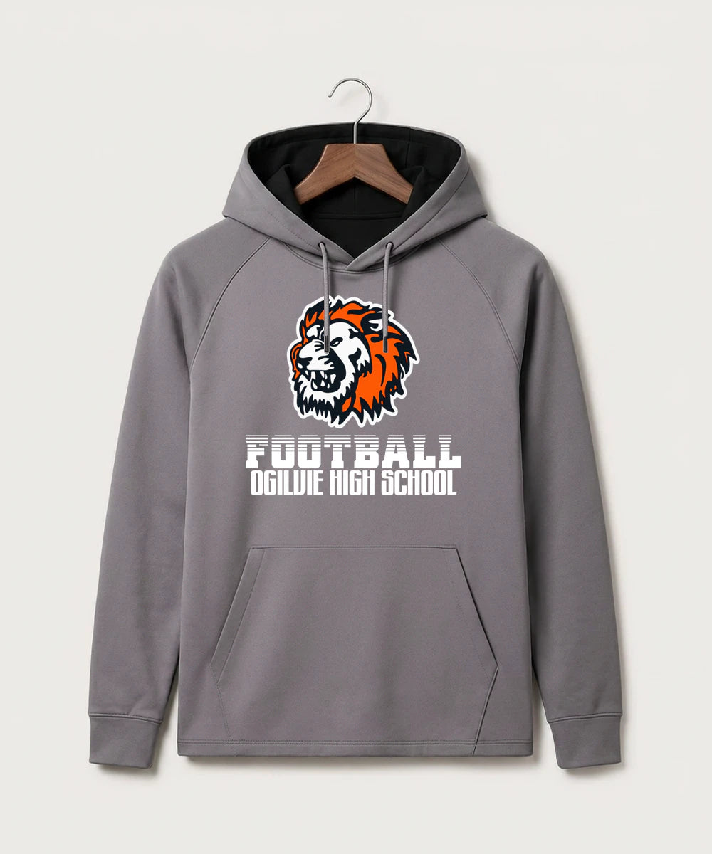 Ogilvie High School Football (Boys) - Gray Hoodie - Full Front