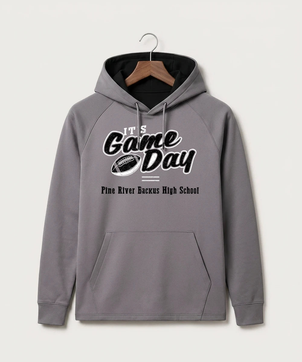 Pine River Backus High School Football (Boys) - Gray Hoodie - Full Front