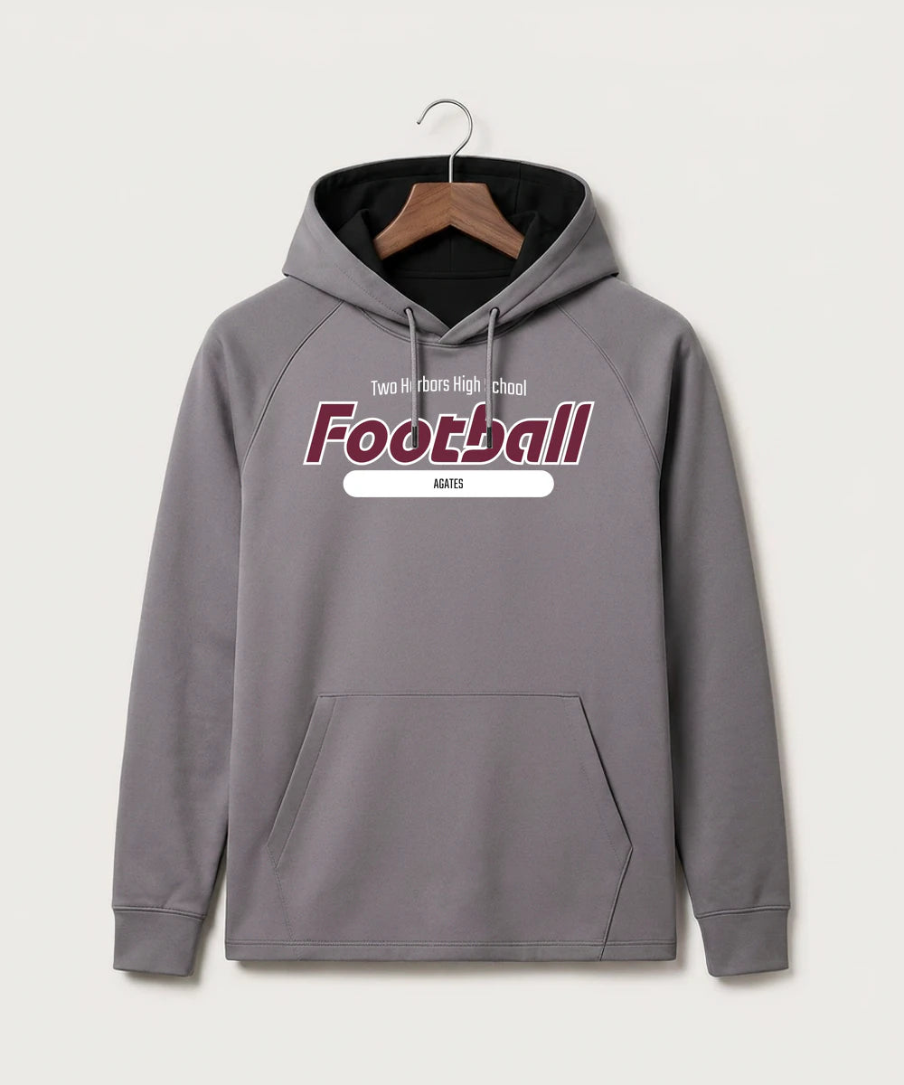 Two Harbors High School Football (Boys) - Gray Hoodie - Full Front