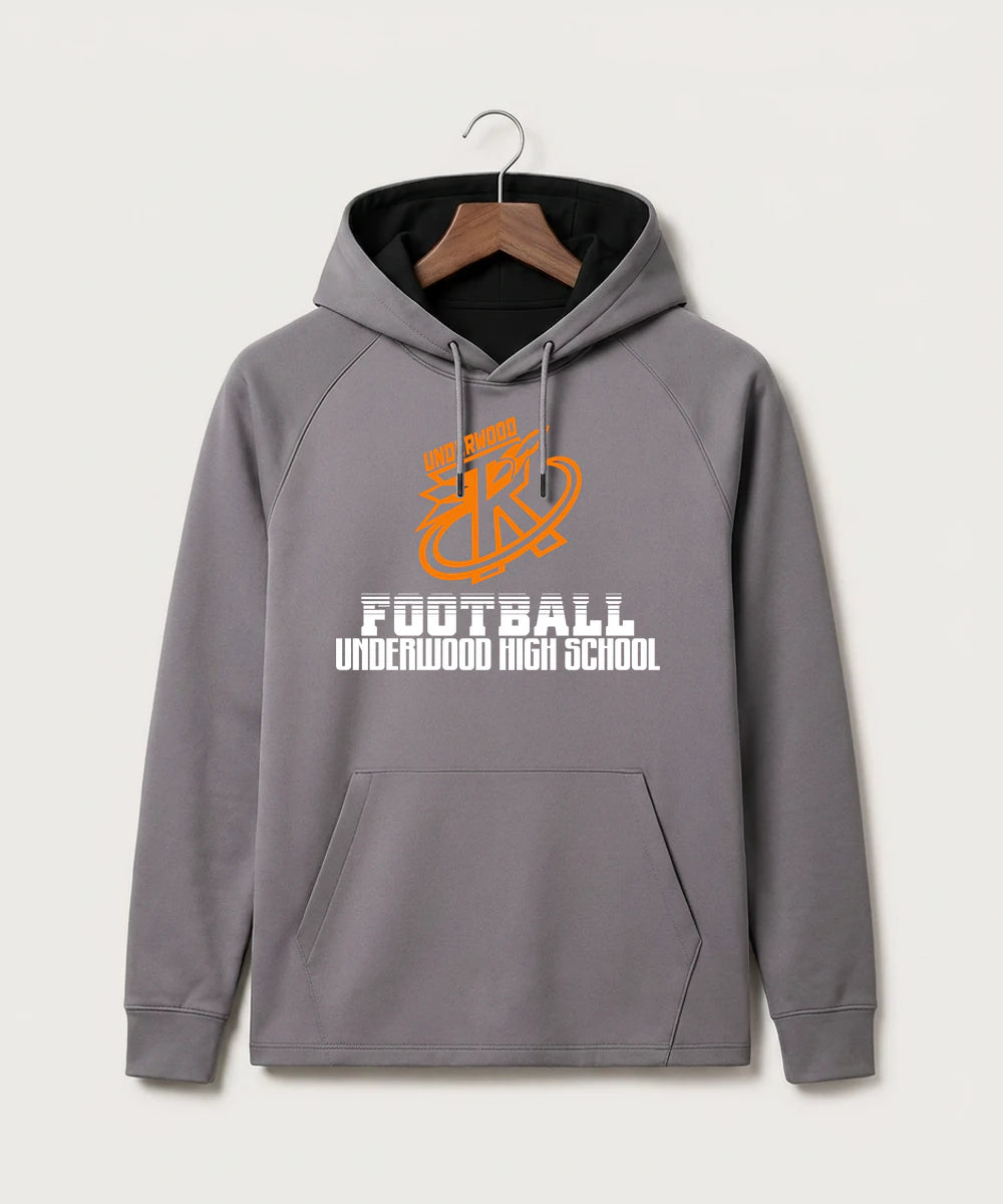 Underwood High School Football (Boys) - Gray Hoodie - Full Front