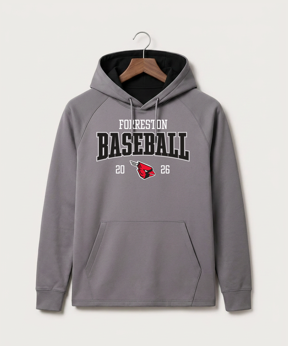 Forreston Baseball - Gray Hoodie - Full Front