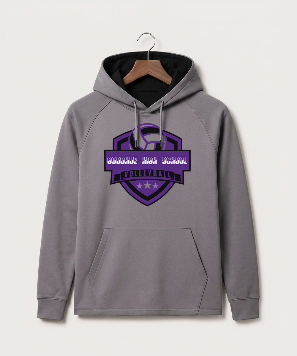 Goodhue High School Volleyball (Girls) - Gray Hoodie - Full Front