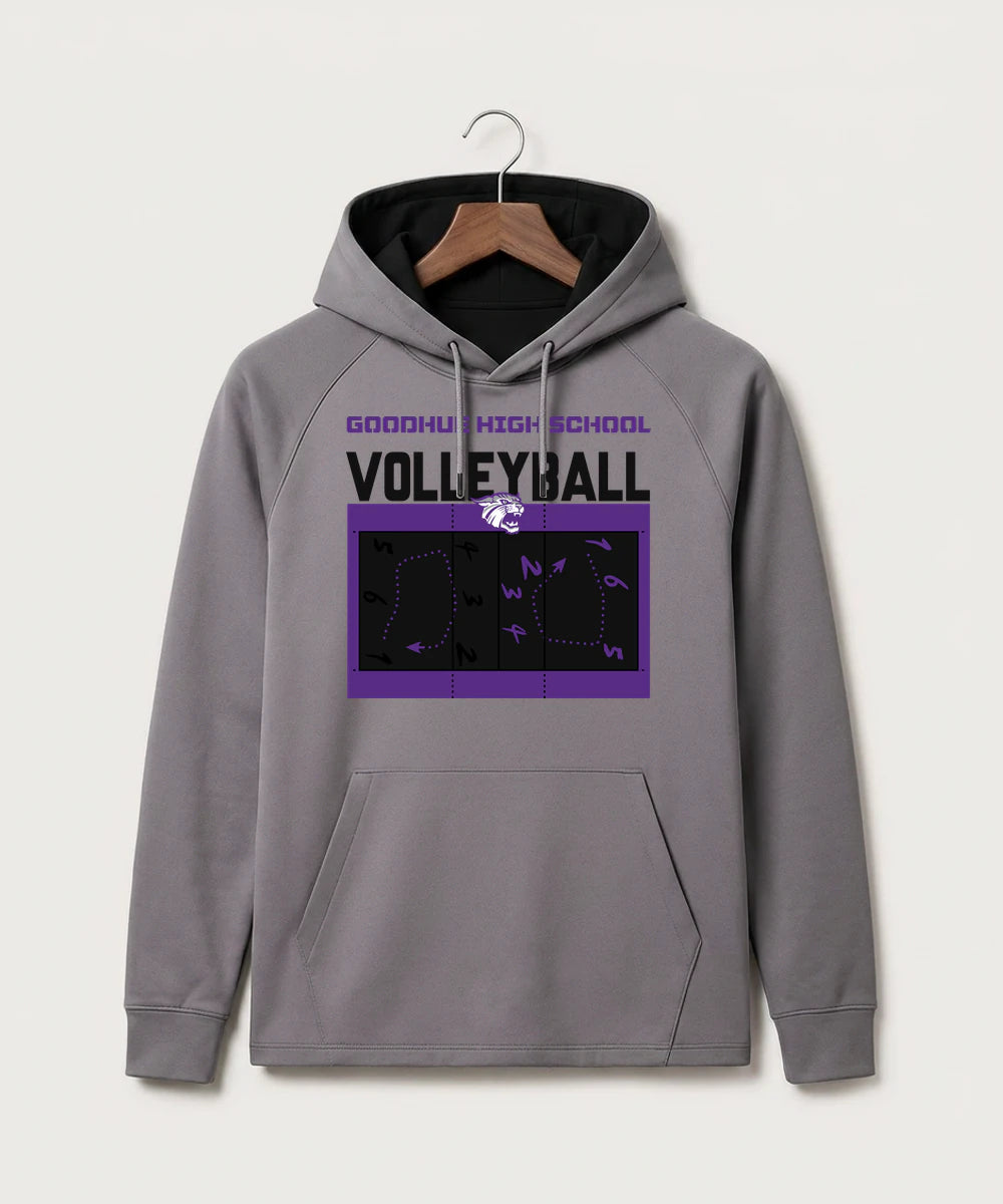 Goodhue High School Volleyball (Girls) - Gray Hoodie - Full Front