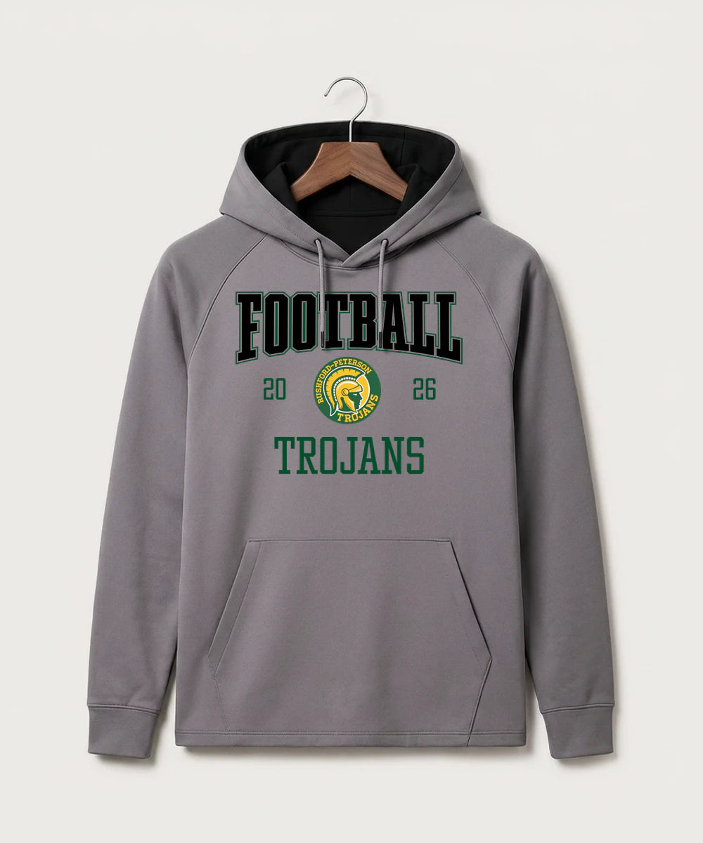 Rushford Peterson High School Football (Boys) - Gray Hoodie - Full Front