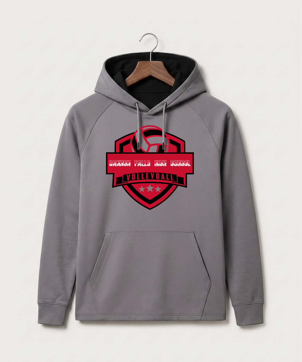 Cannon Falls High School Volleyball (Girls) - Gray Hoodie - Full Front