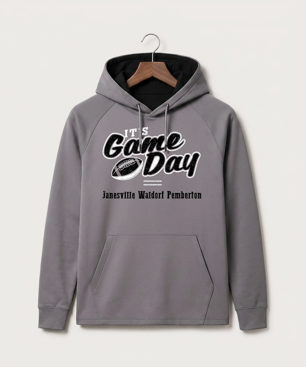 Janesville Waldorf Pemberton Football (Boys) - Gray Hoodie - Full Front