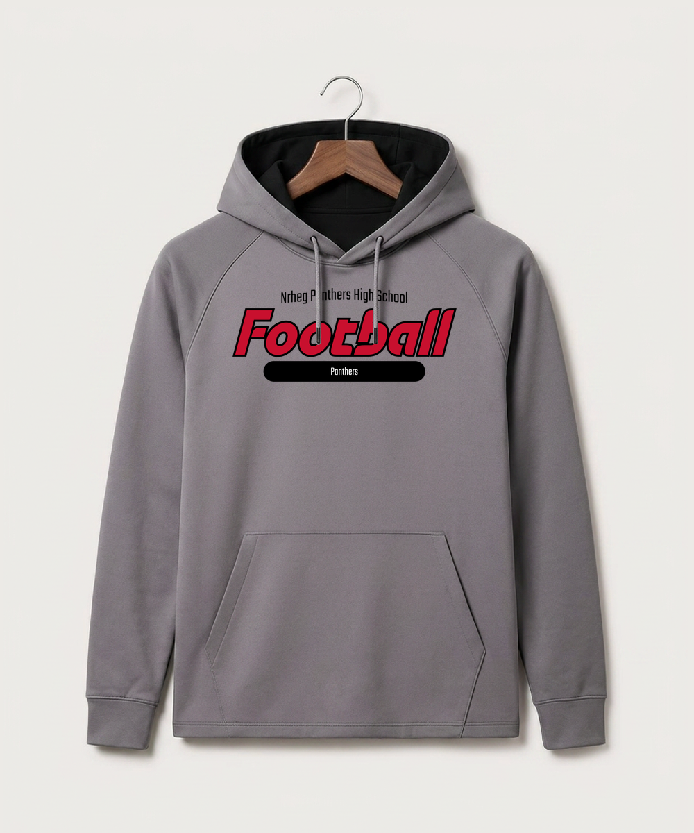 Nrheg Panthers High School Football (Boys) - Gray Hoodie - Full Front