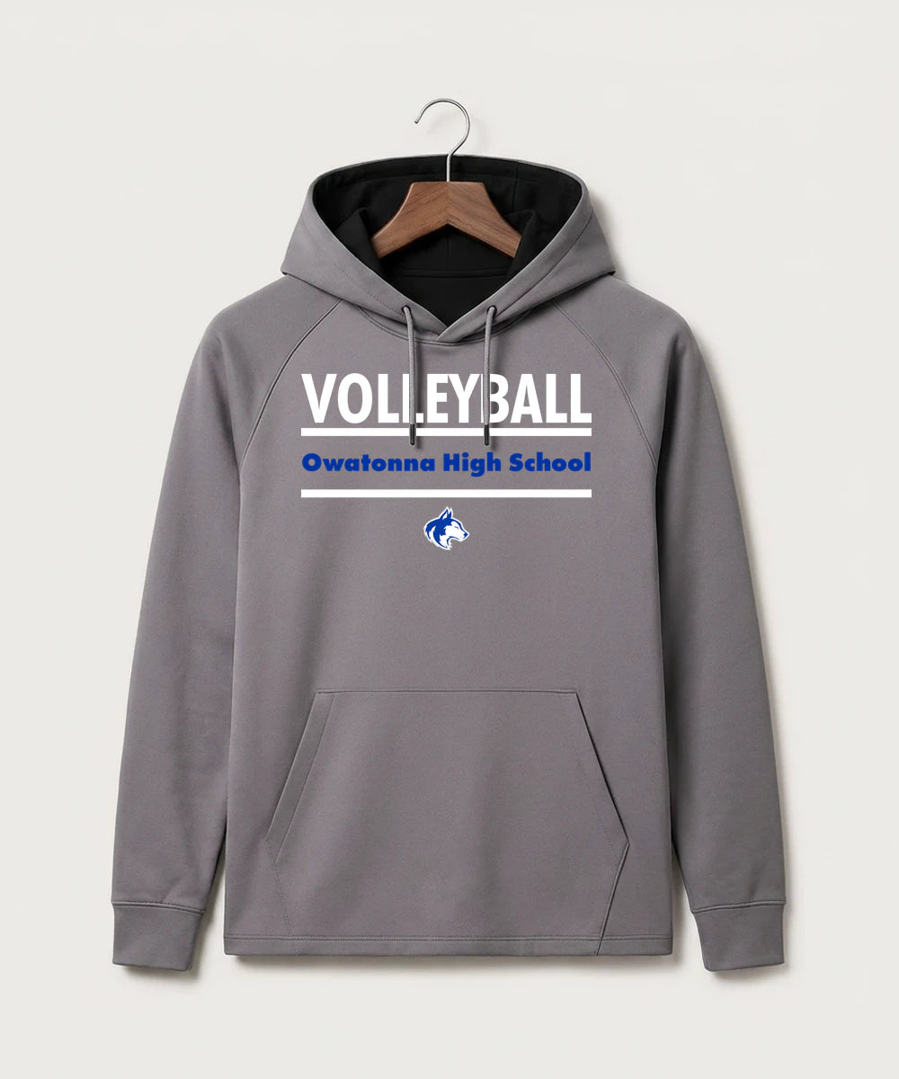 Owatonna High School Volleyball (Girls) - Gray Hoodie - Full Front