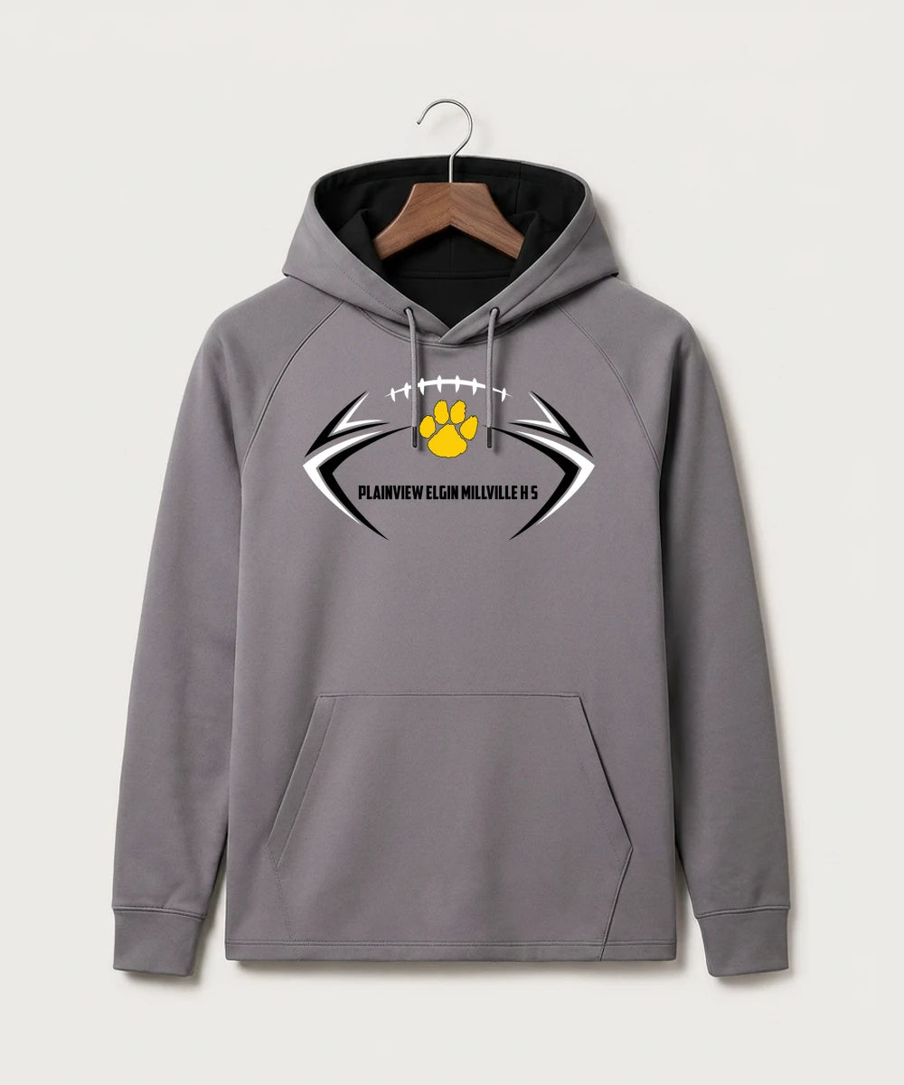 Plainview Elgin Millville H S Football (Boys) - Gray Hoodie - Full Front