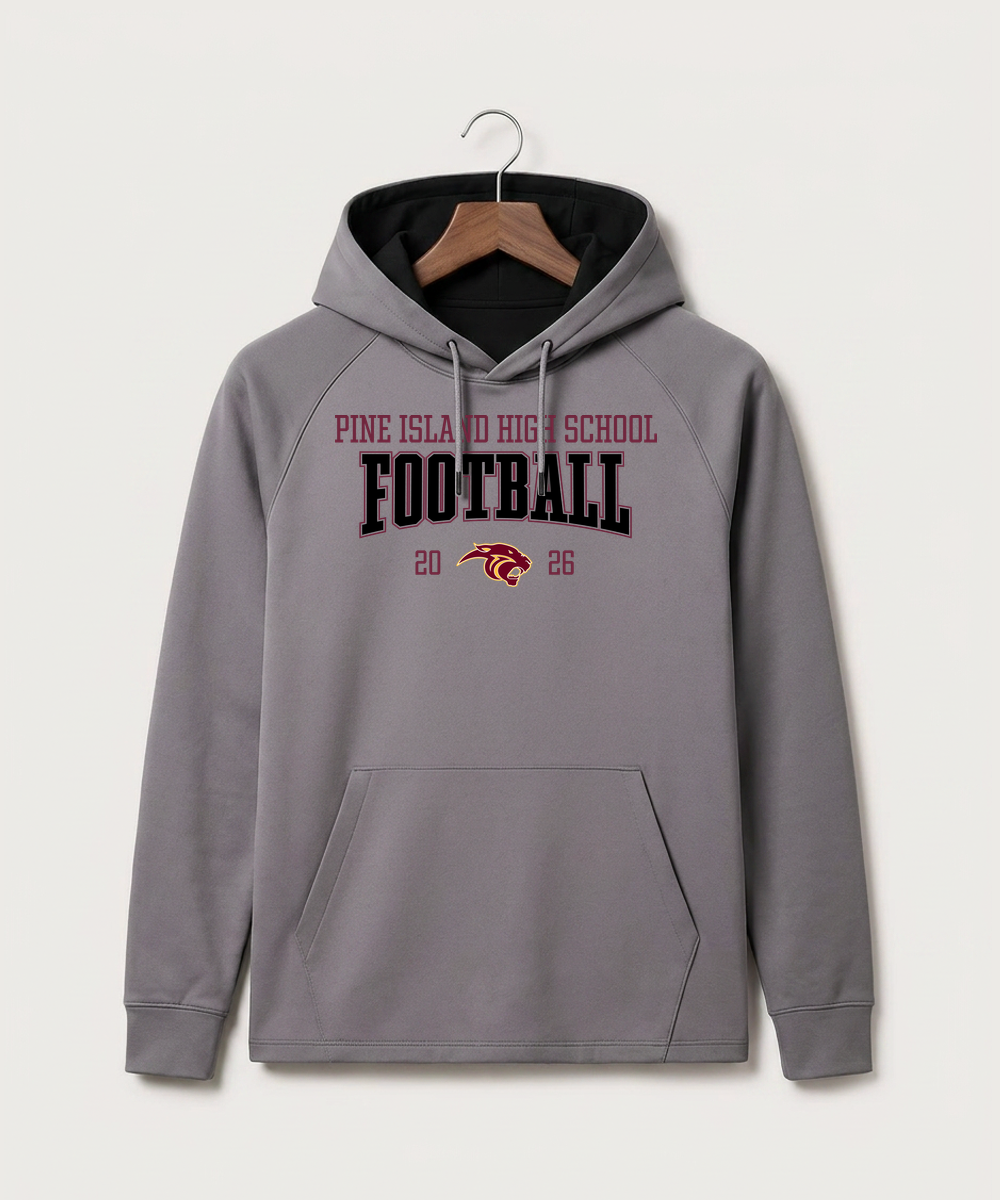 Pine Island High School Football (Boys) - Gray Hoodie - Full Front