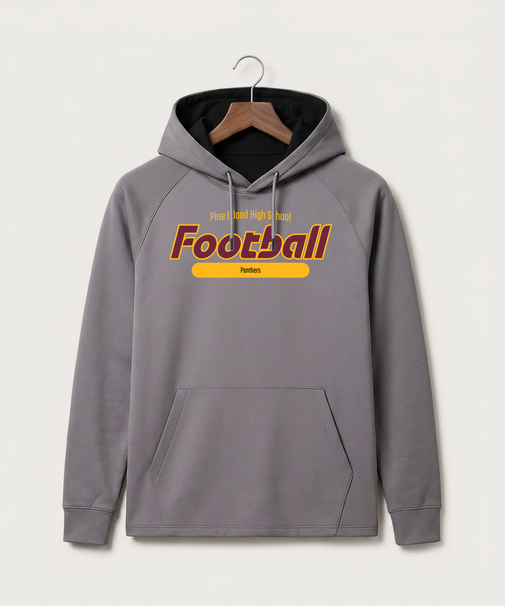 Pine Island High School Football (Boys) - Gray Hoodie - Full Front
