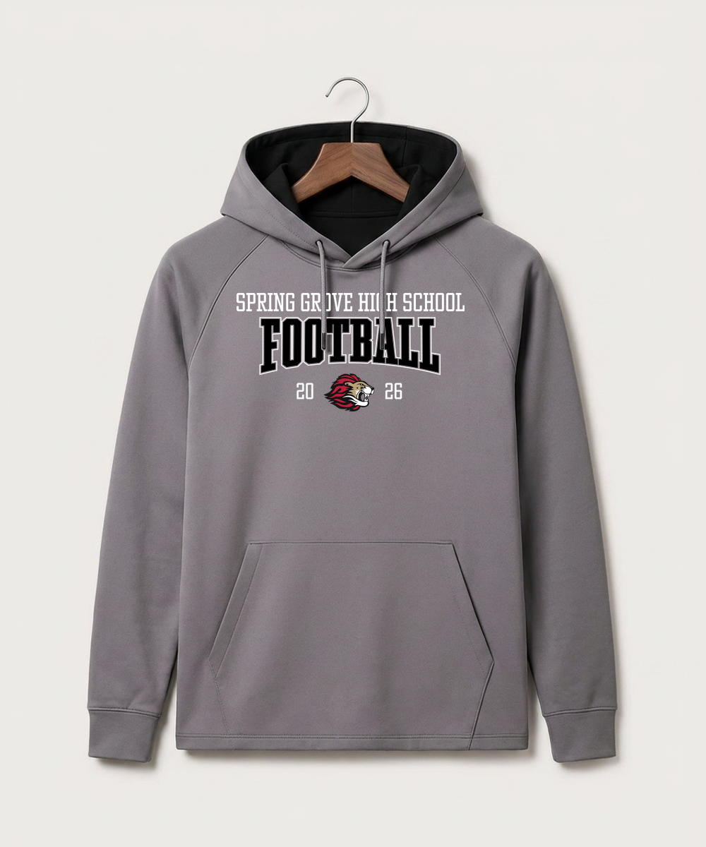 Spring Grove High School Football (Boys) - Gray Hoodie - Full Front