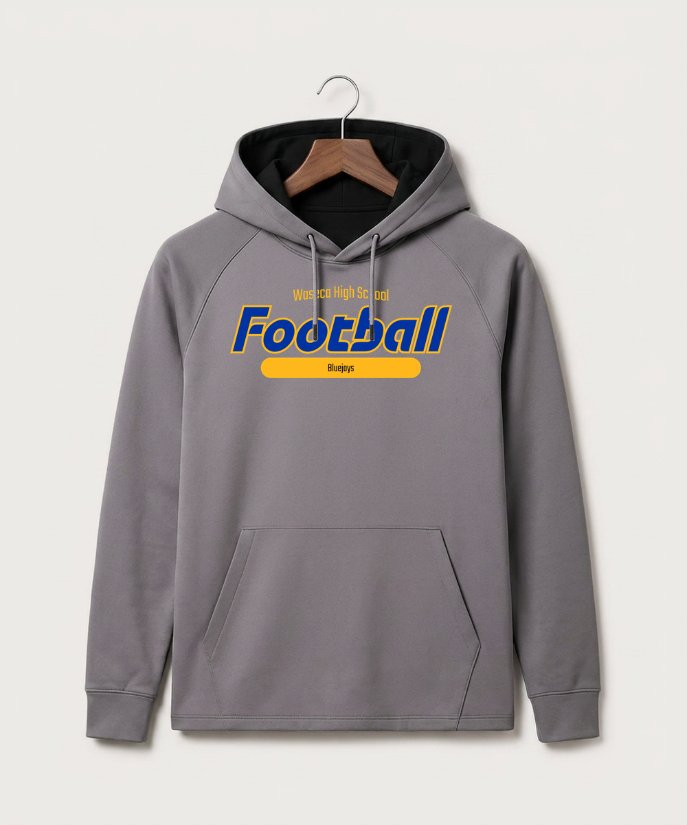 Waseca High School Football (Boys) - Gray Hoodie - Full Front