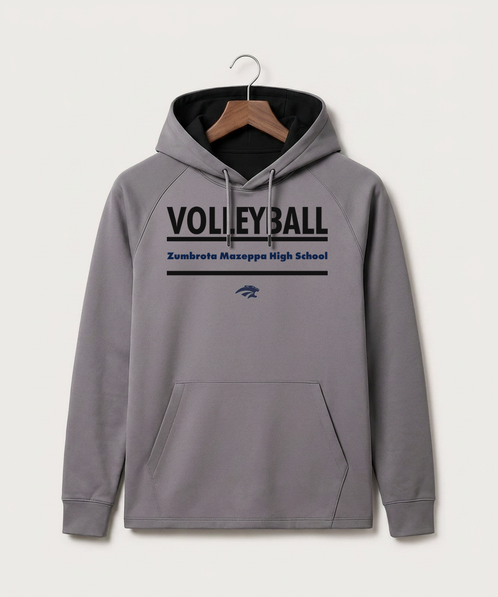 Zumbrota Mazeppa High School Volleyball (Girls) - Gray Hoodie - Full Front