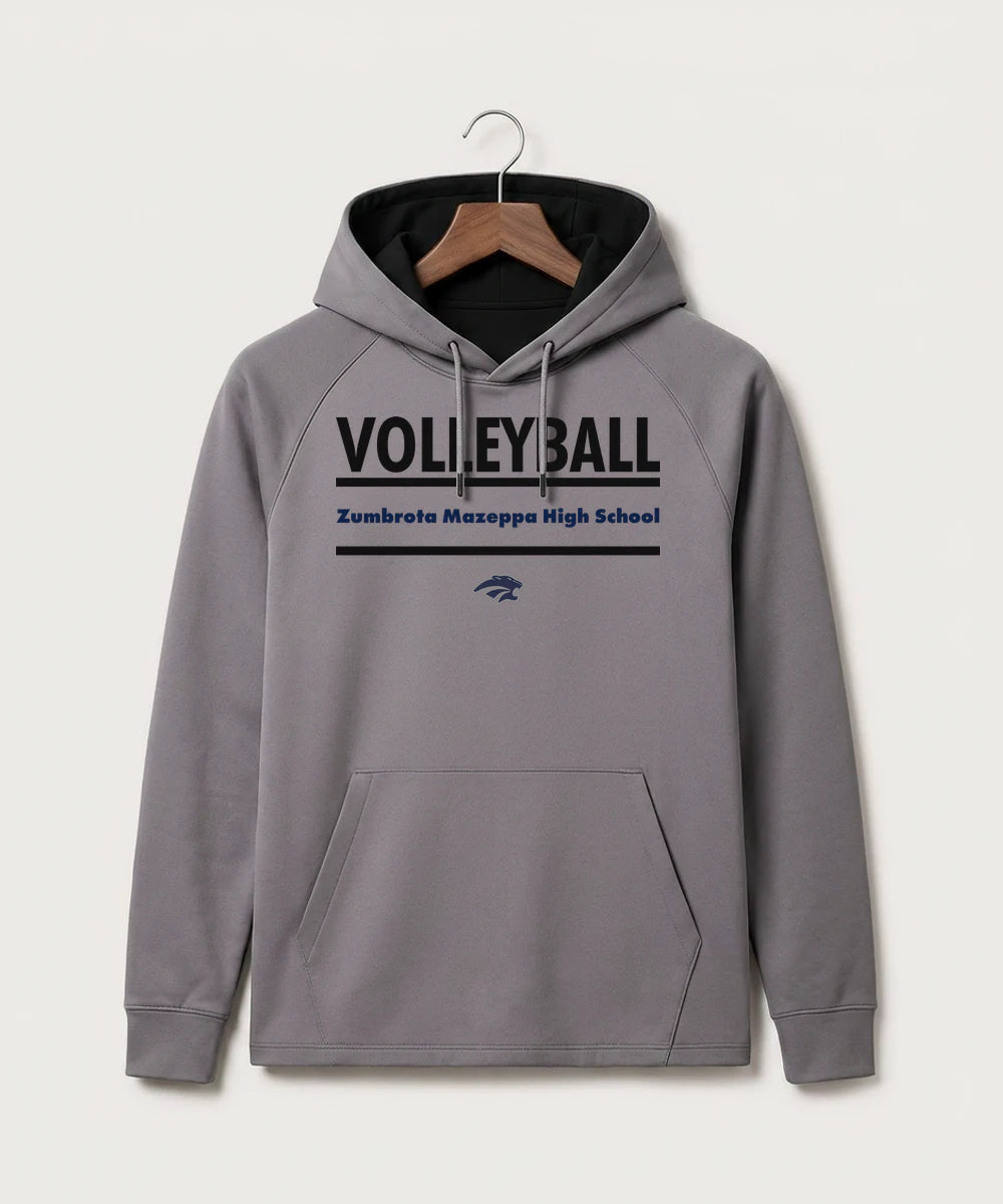 Zumbrota Mazeppa High School Volleyball (Girls) - Gray Hoodie - Full Front
