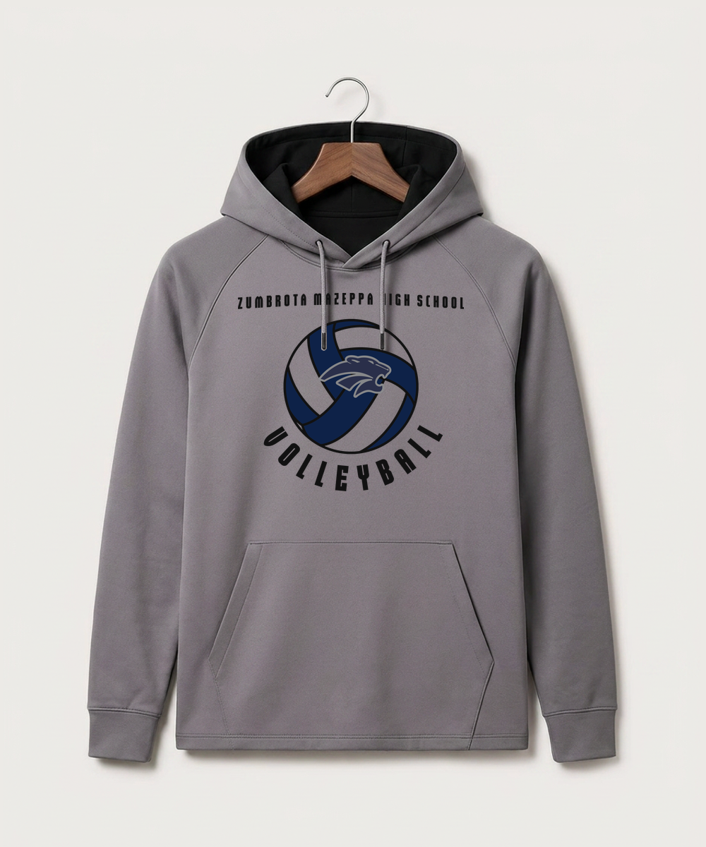 Zumbrota Mazeppa High School Volleyball (Girls) - Gray Hoodie - Full Front