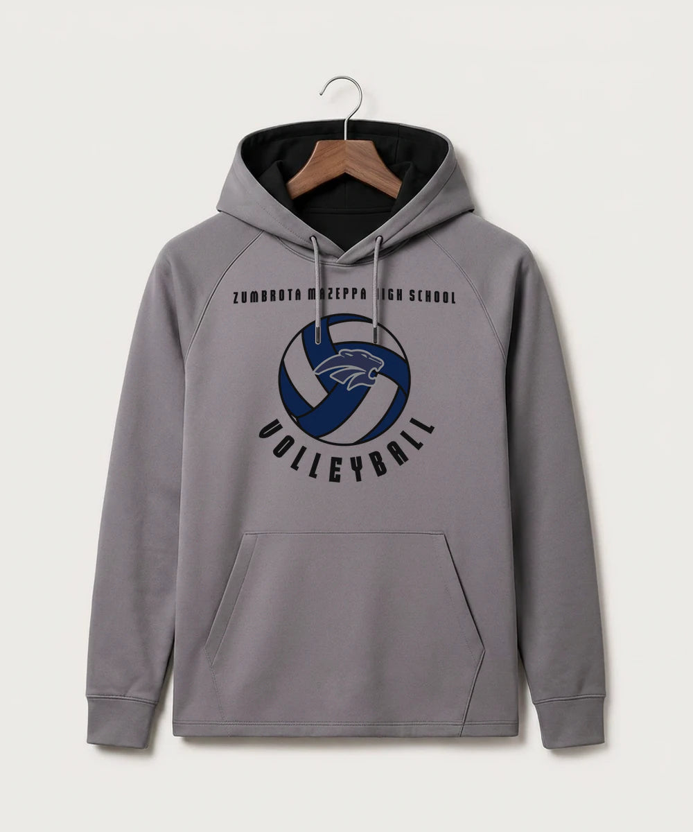 Zumbrota Mazeppa High School Volleyball (Girls) - Gray Hoodie - Full Front