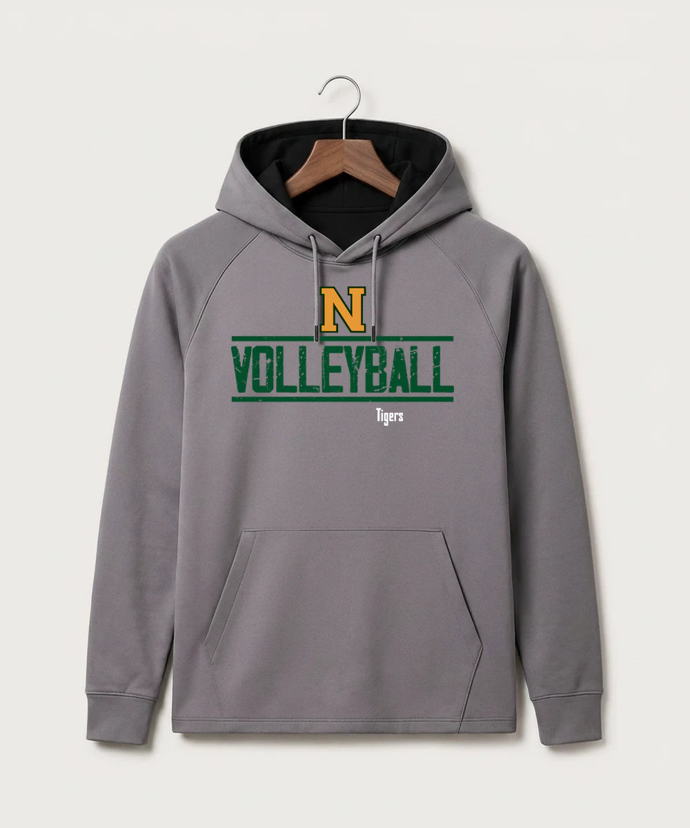 Nevis High School Volleyball (Girls) - Gray Hoodie - Full Front