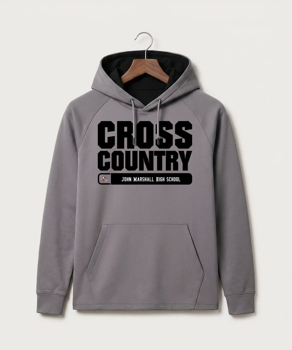 John Marshall High School Cross Country (Coed) - Gray Hoodie - Full Front
