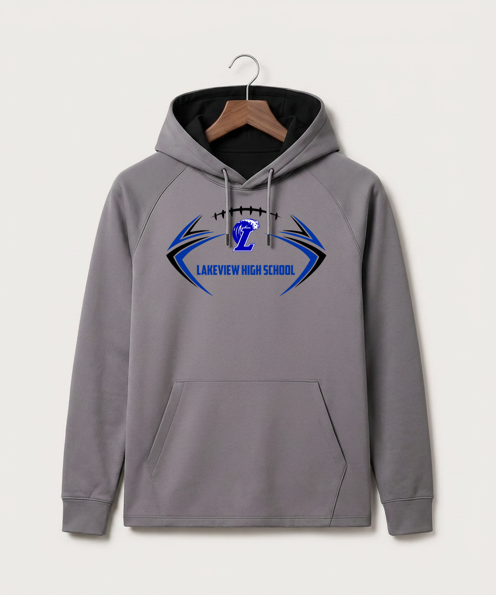 Lakeview High School Football (Boys) - Gray Hoodie - Full Front
