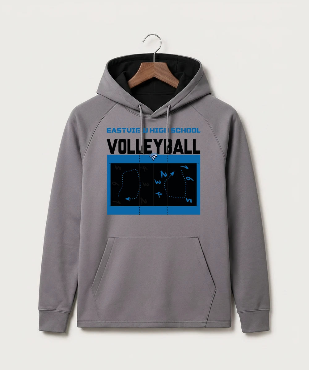 Eastview High School Volleyball (Girls) - Gray Hoodie - Full Front
